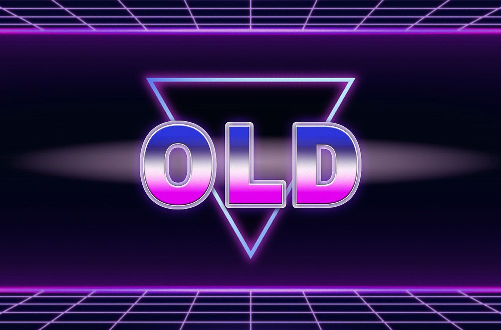 Old retro style word on futuristic background