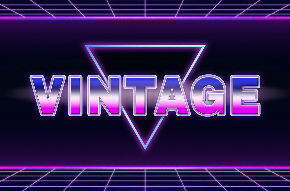 Vibrant vintage word on futuristic background
