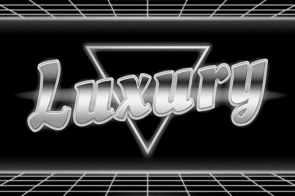Futuristic silver luxury text typography