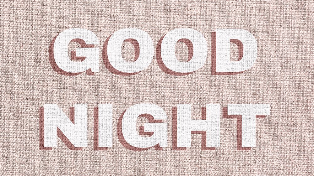 Bold good night word typography 