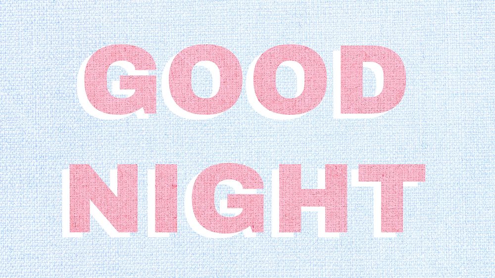 Bold good night word typography 