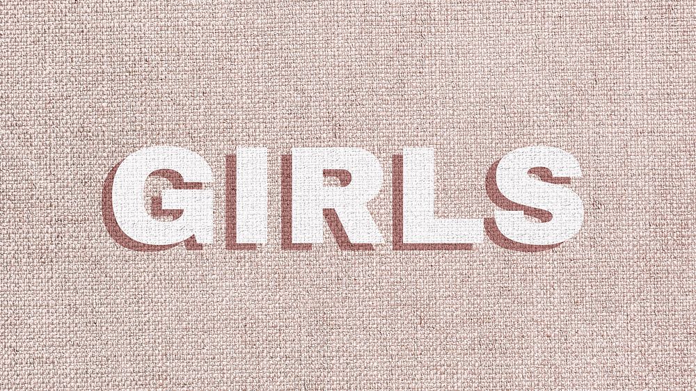 Girls shadow font word typography 