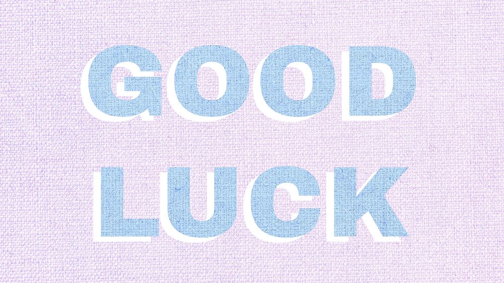 Good luck word pastel textured font typography