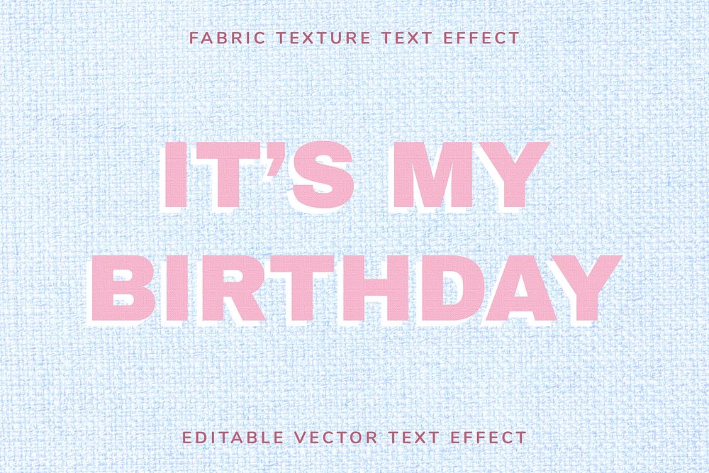 Pink editable fabric vector text effect template