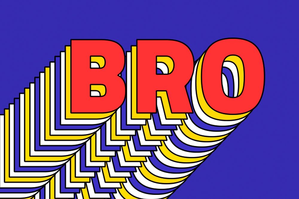 BRO layered typography retro style