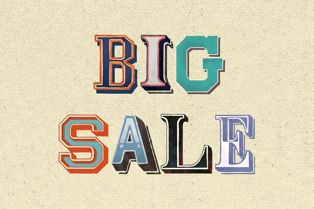 Big sale word vintage typography