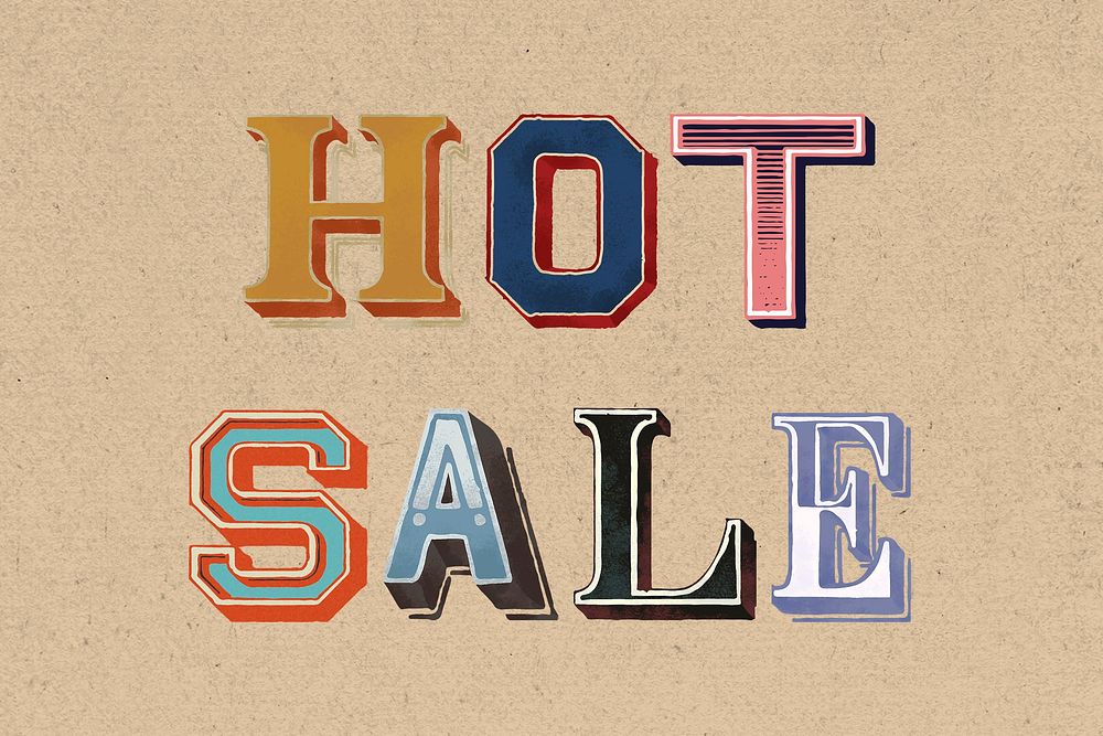 3D word hot sale vintage typography