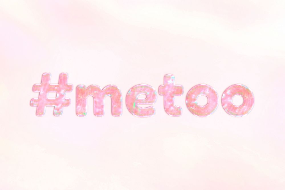 #metoo text holographic effect pastel typography