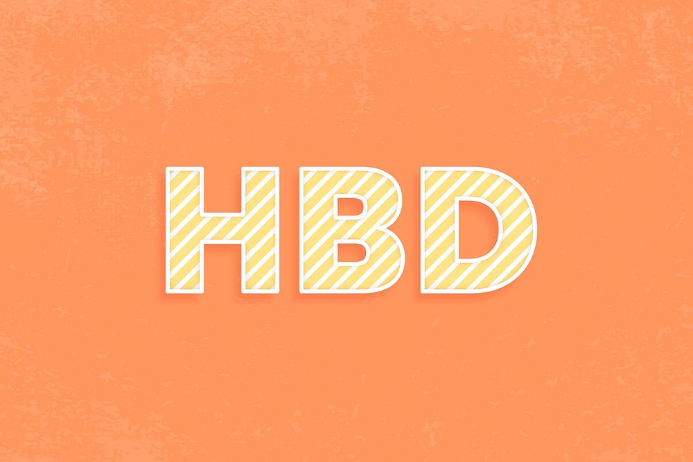 HBD candy stripe text vector typography
