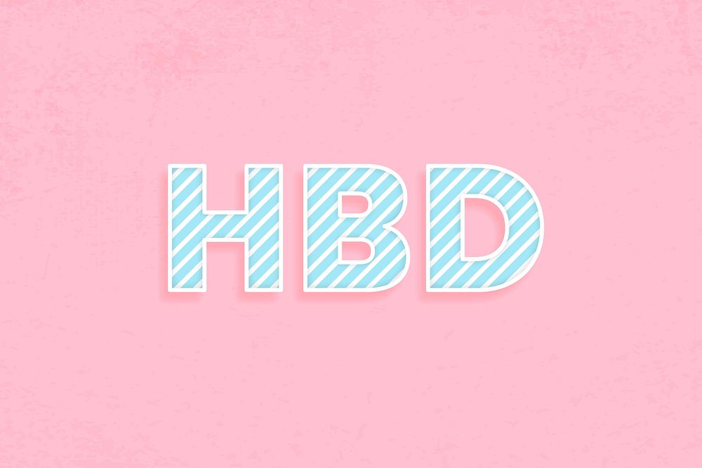 Candy cane HBD text stripe pattern typography