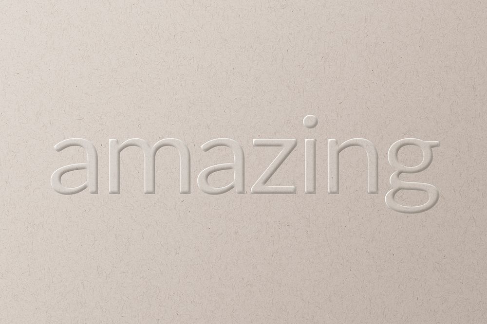 Amazing embossed text white paper background