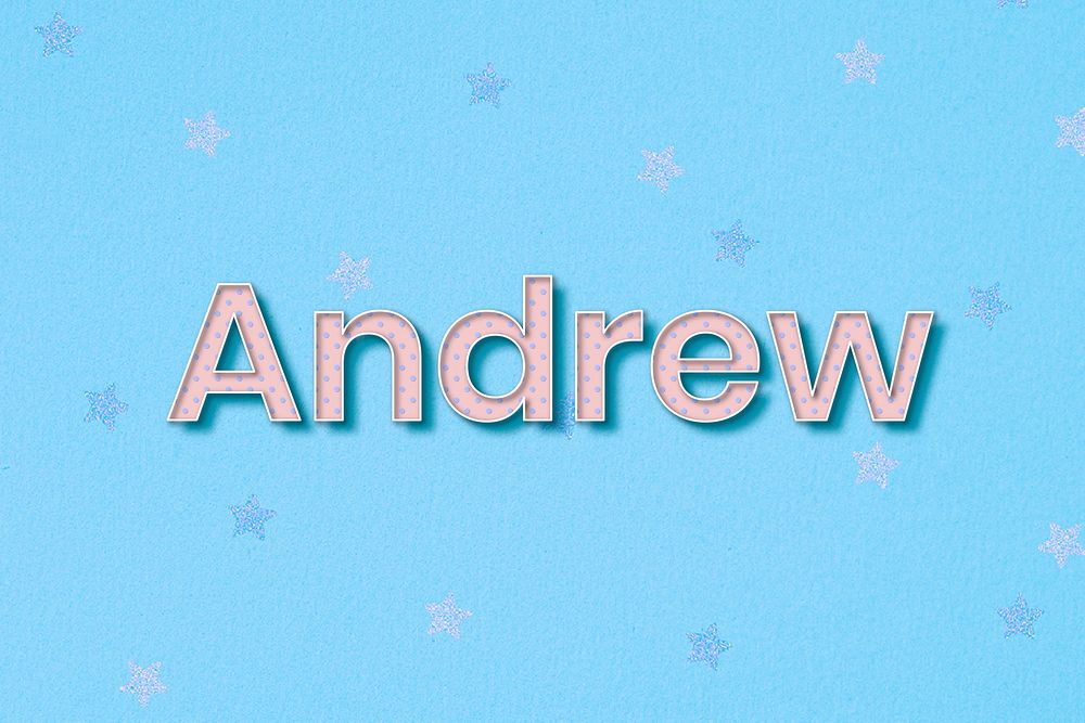 Andrew male name typography text