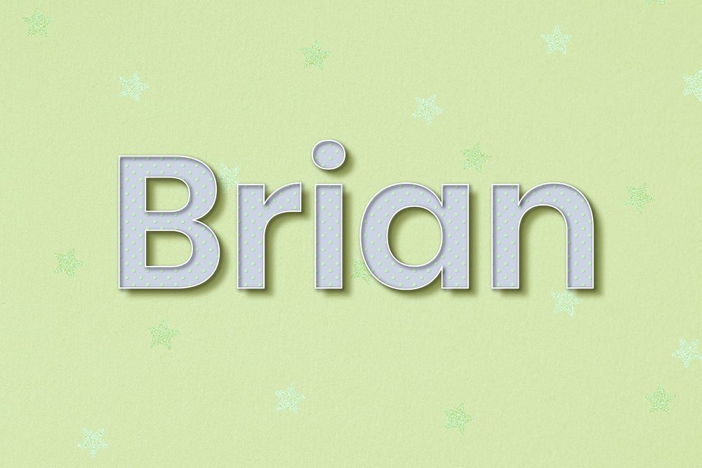 Polka dot Brian name typography