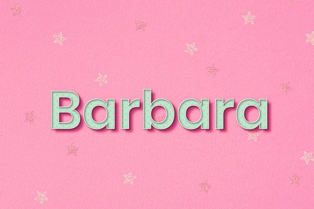 Barbara polka dot typography word