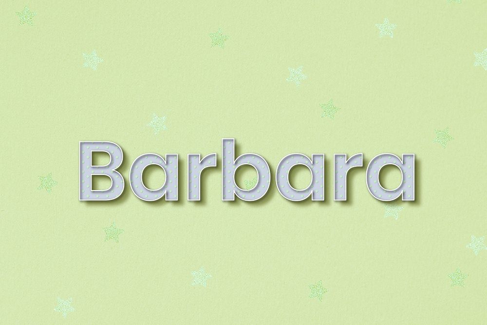Polka dot Barbara name typography