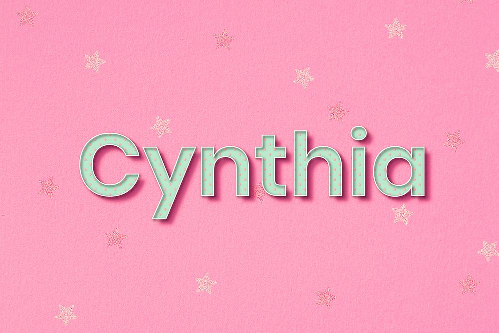 Cynthia polka dot typography word