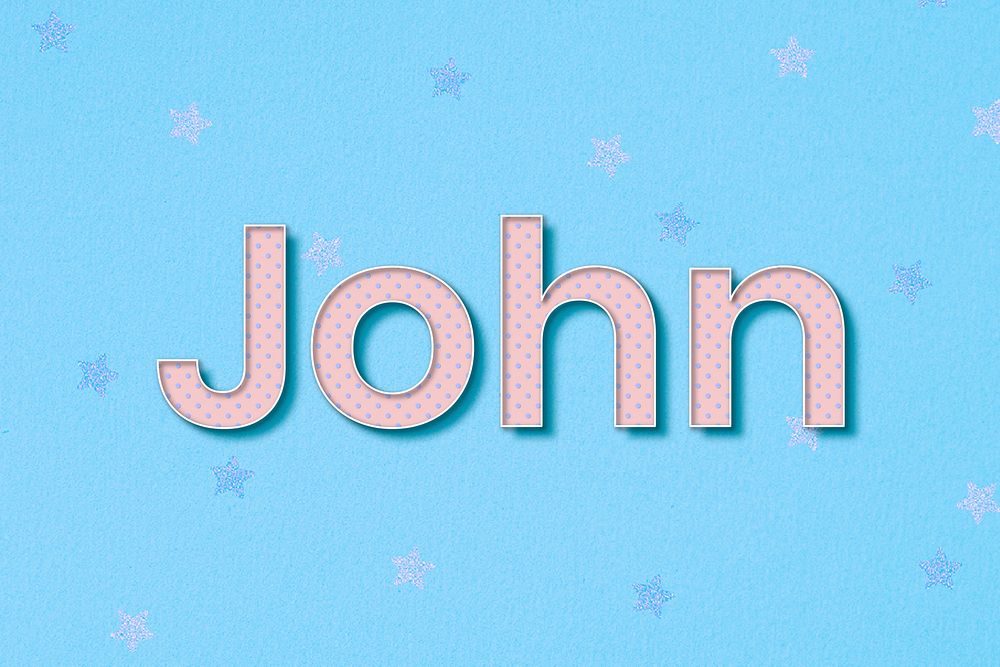 John male name typography text