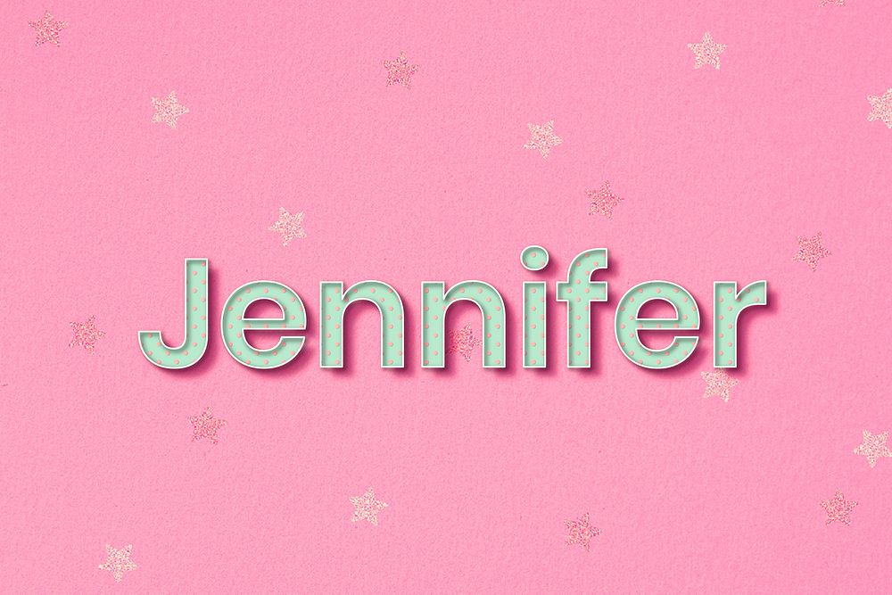 Jennifer polka dot typography word
