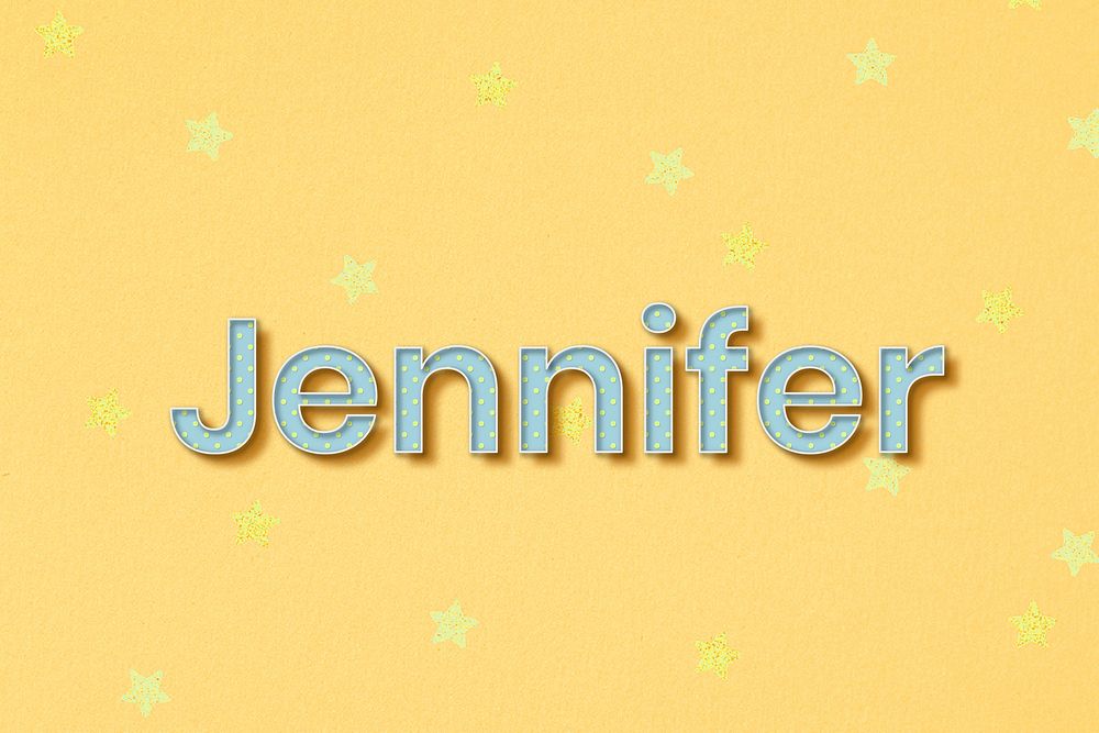 Female name Jennifer typography word