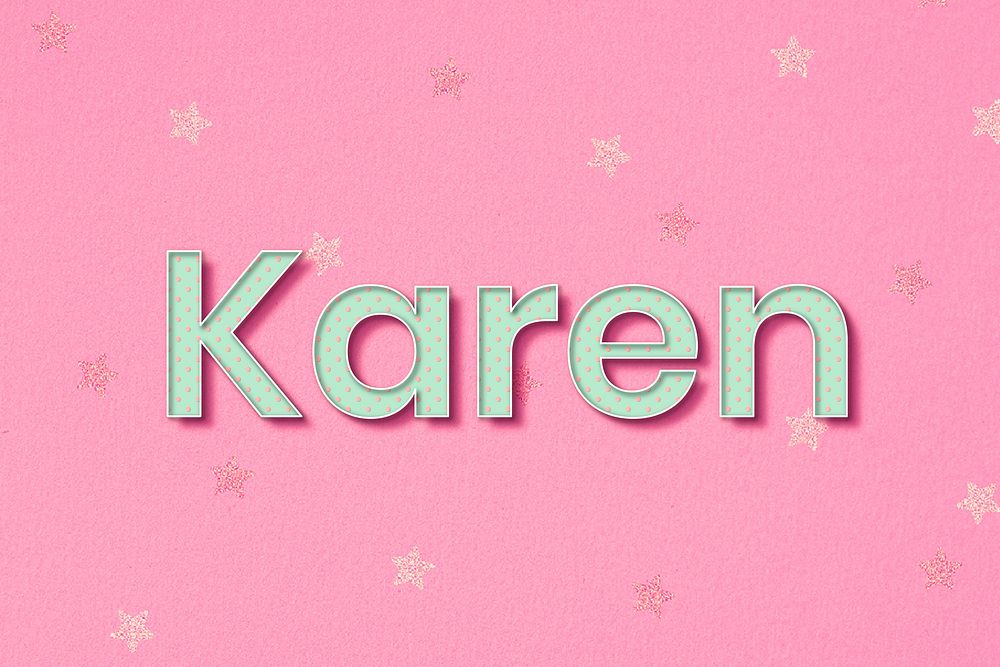 Karen polka dot typography word