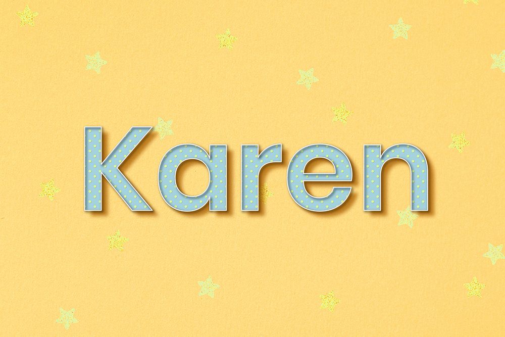 Female name Karen typography word