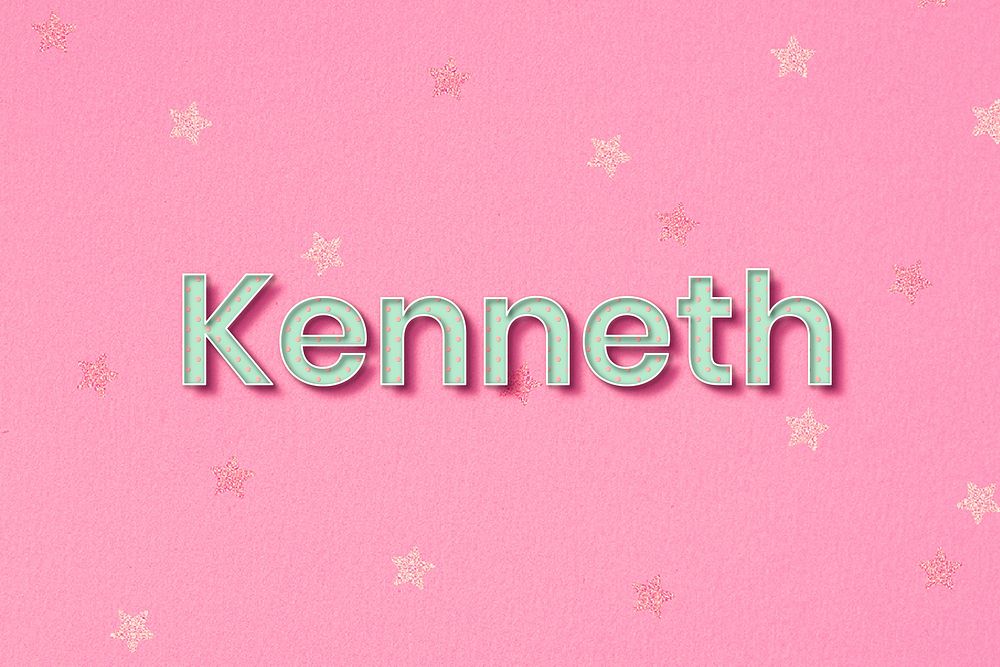 Kenneth polka dot typography word