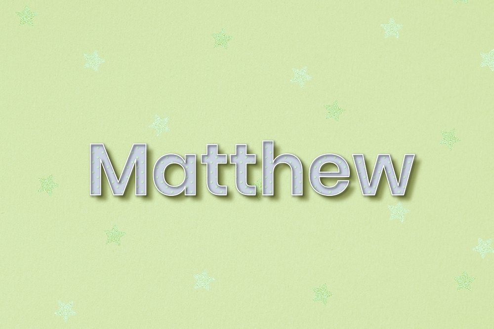 Polka dot Matthew name typography