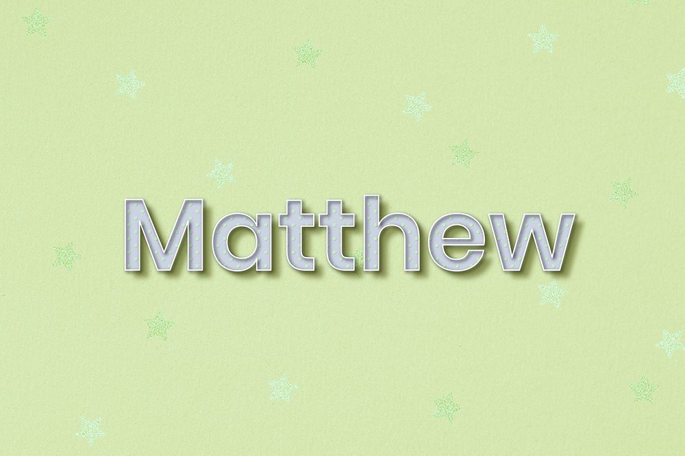 Polka dot Matthew name typography | Free Photo - rawpixel