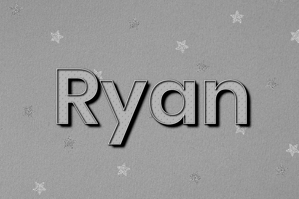 Ryan name polka dot lettering font typography
