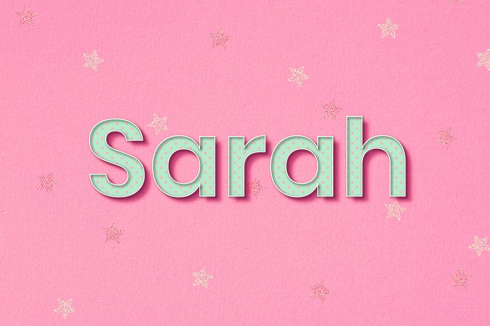 Sarah polka dot typography word