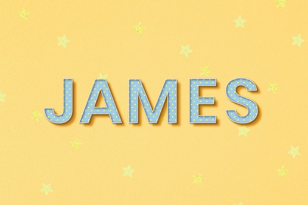 Male name JAMES typography word