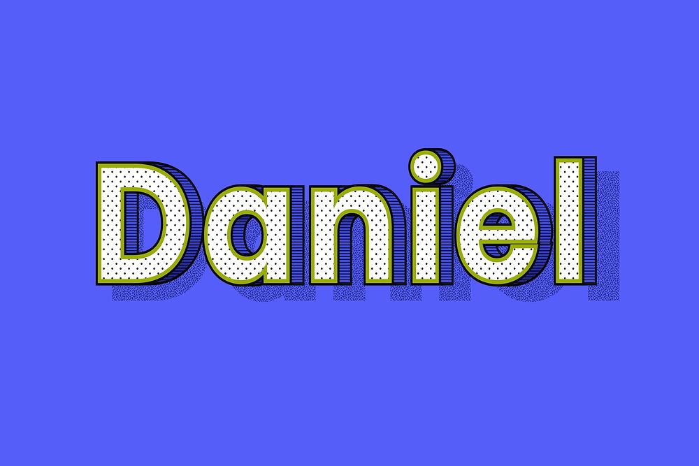 Daniel name halftone shadow style typography