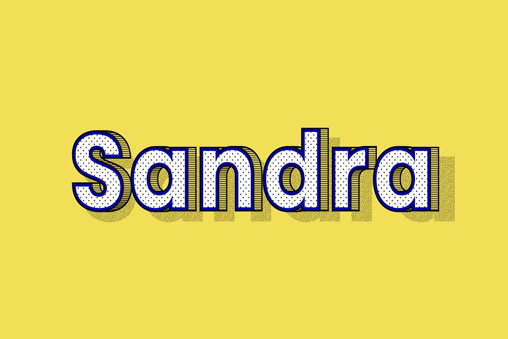 Sandra female name retro polka dot lettering