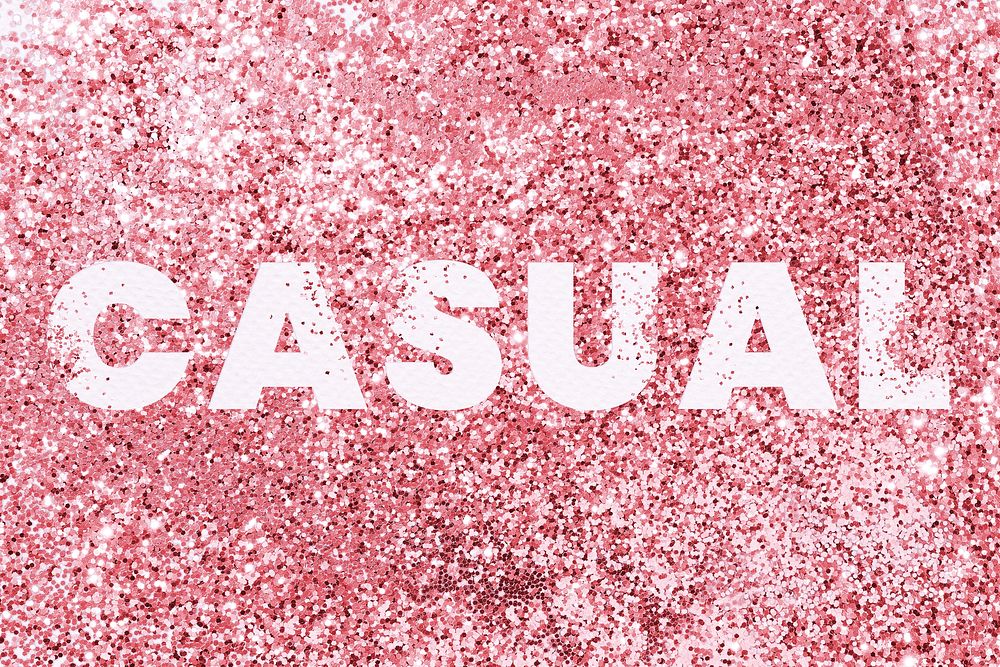 Casual glittery red texture word typography