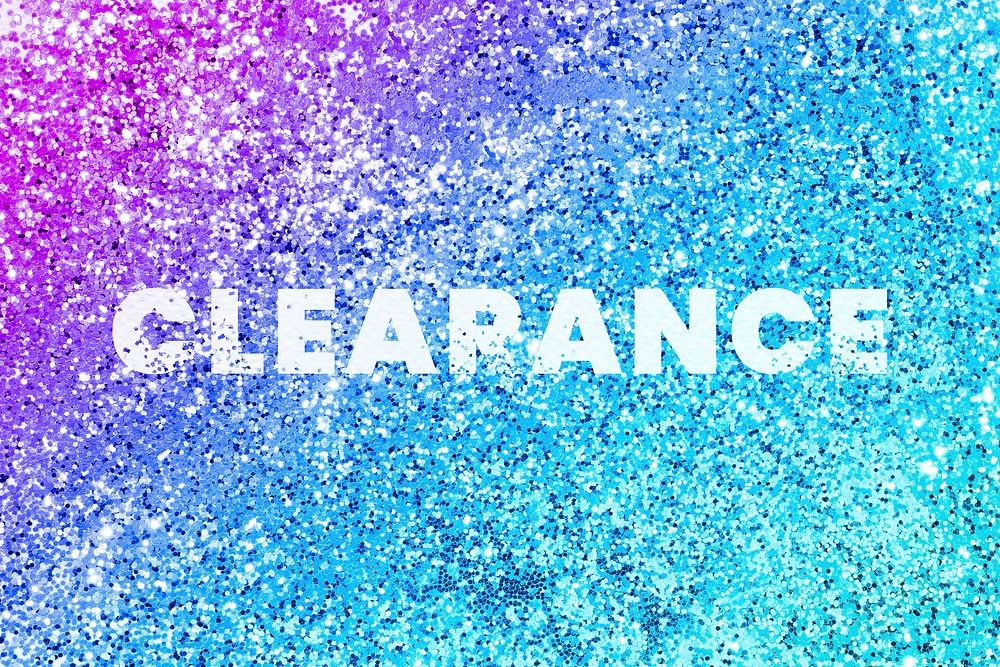 Clearance glittery word typography