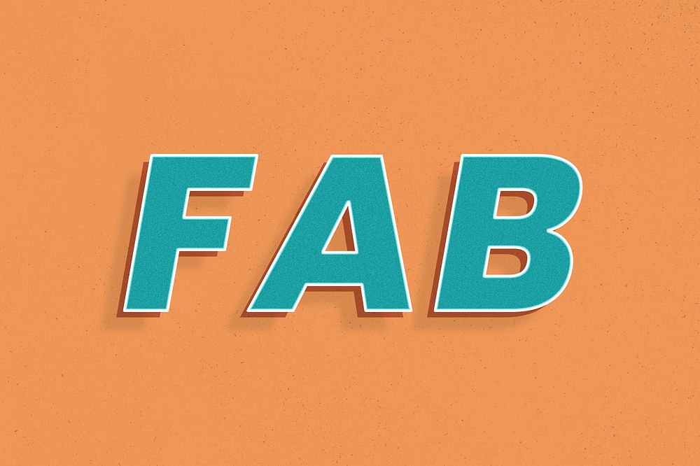 Fab lettering retro 3d effect typography