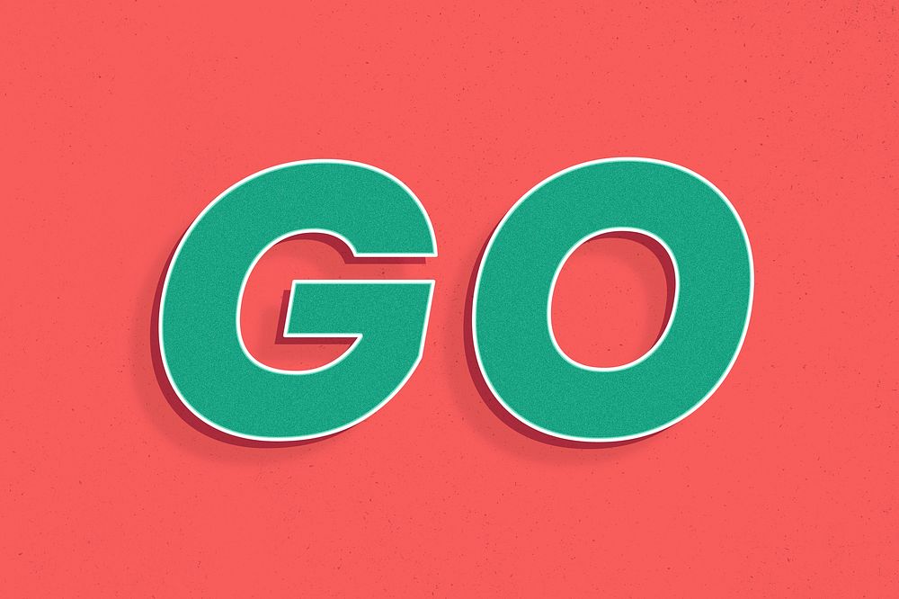 Retro go text word art typography