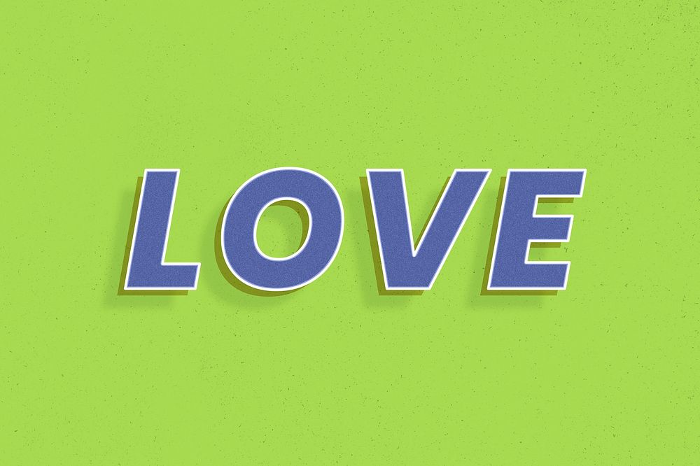 Love lettering retro 3d effect typography