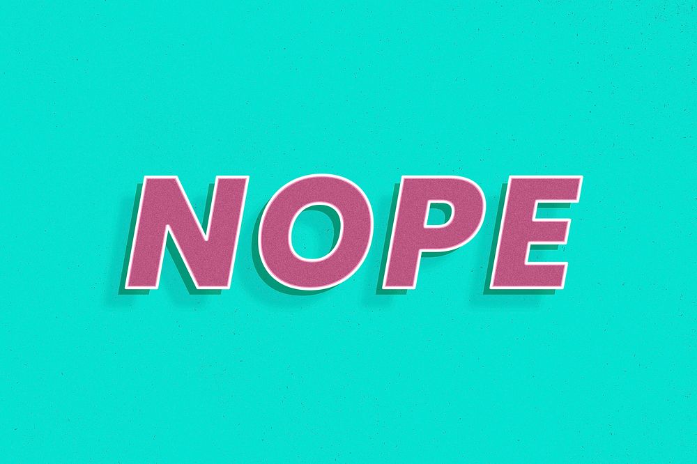 Retro nope word art lettering typography