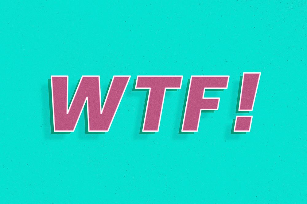 WTF! text italic font shadow typography