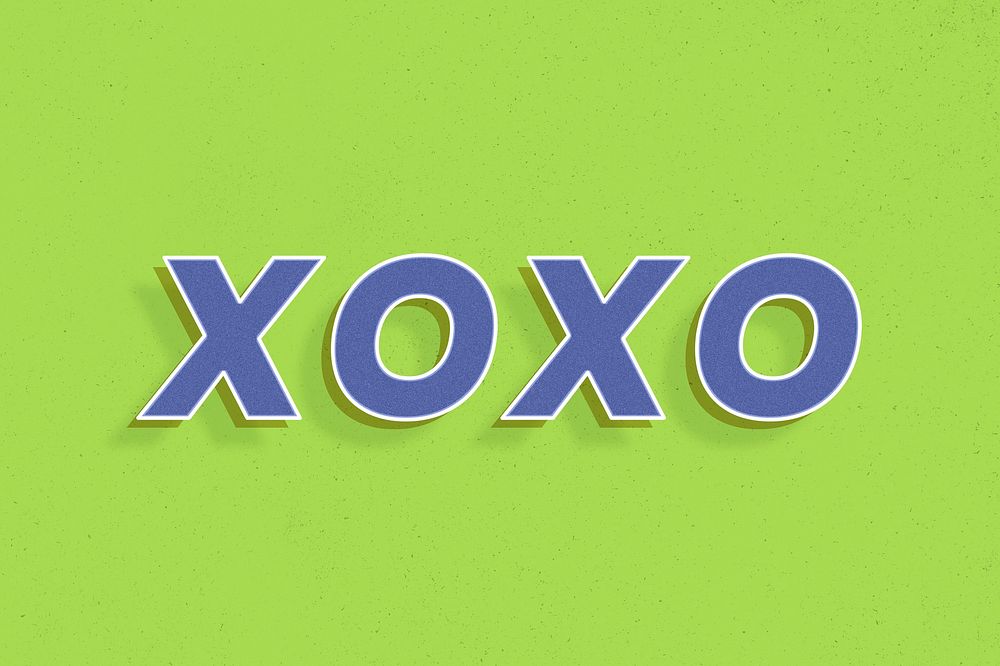 Retro XOXO text word art typography