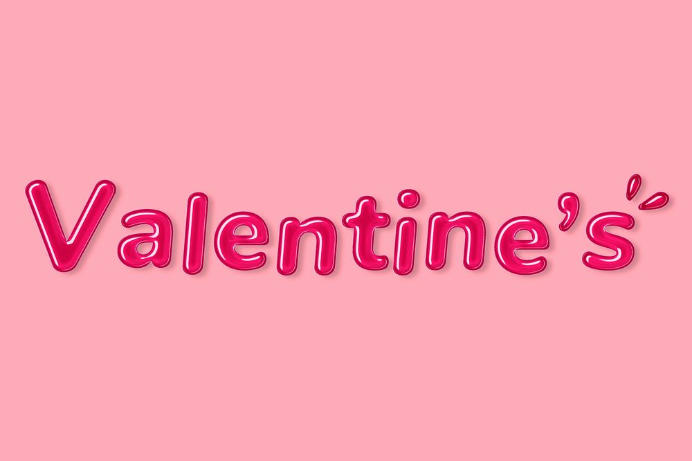 Psd jelly glossy bold valentines word