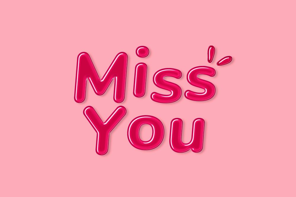 Psd  jelly glossy bold miss you word