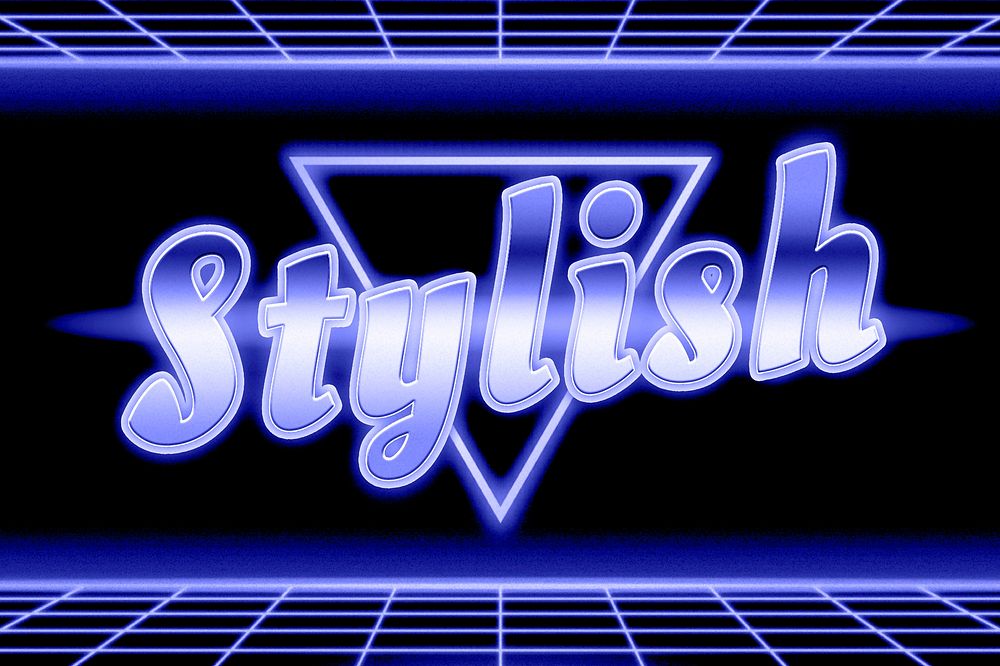 80s neon stylish retro word grid typography