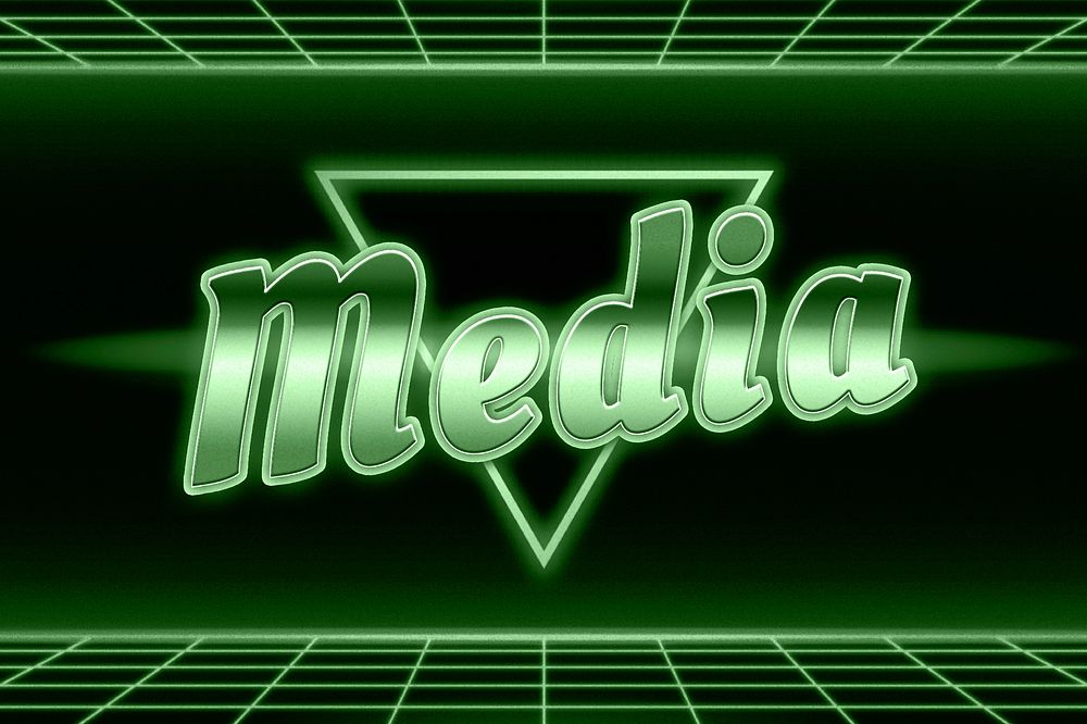 80s retro media text typography