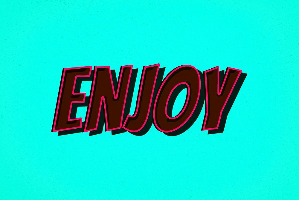 Enjoy word retro font style illustration