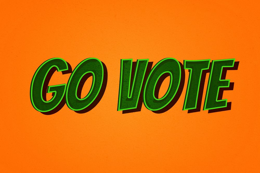 Go vote message retro font style illustration 