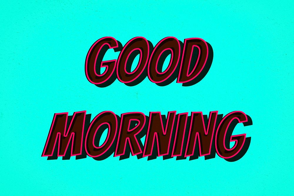 Good morning comic retro typography illustration