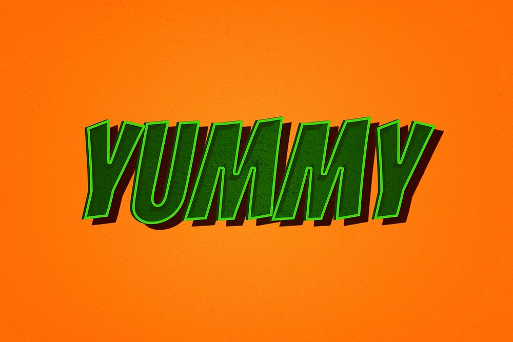 Yummy comic retro style typography illustration 