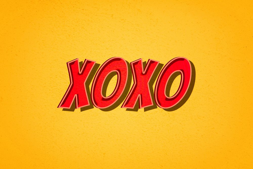 XOXO comic retro style lettering illustration